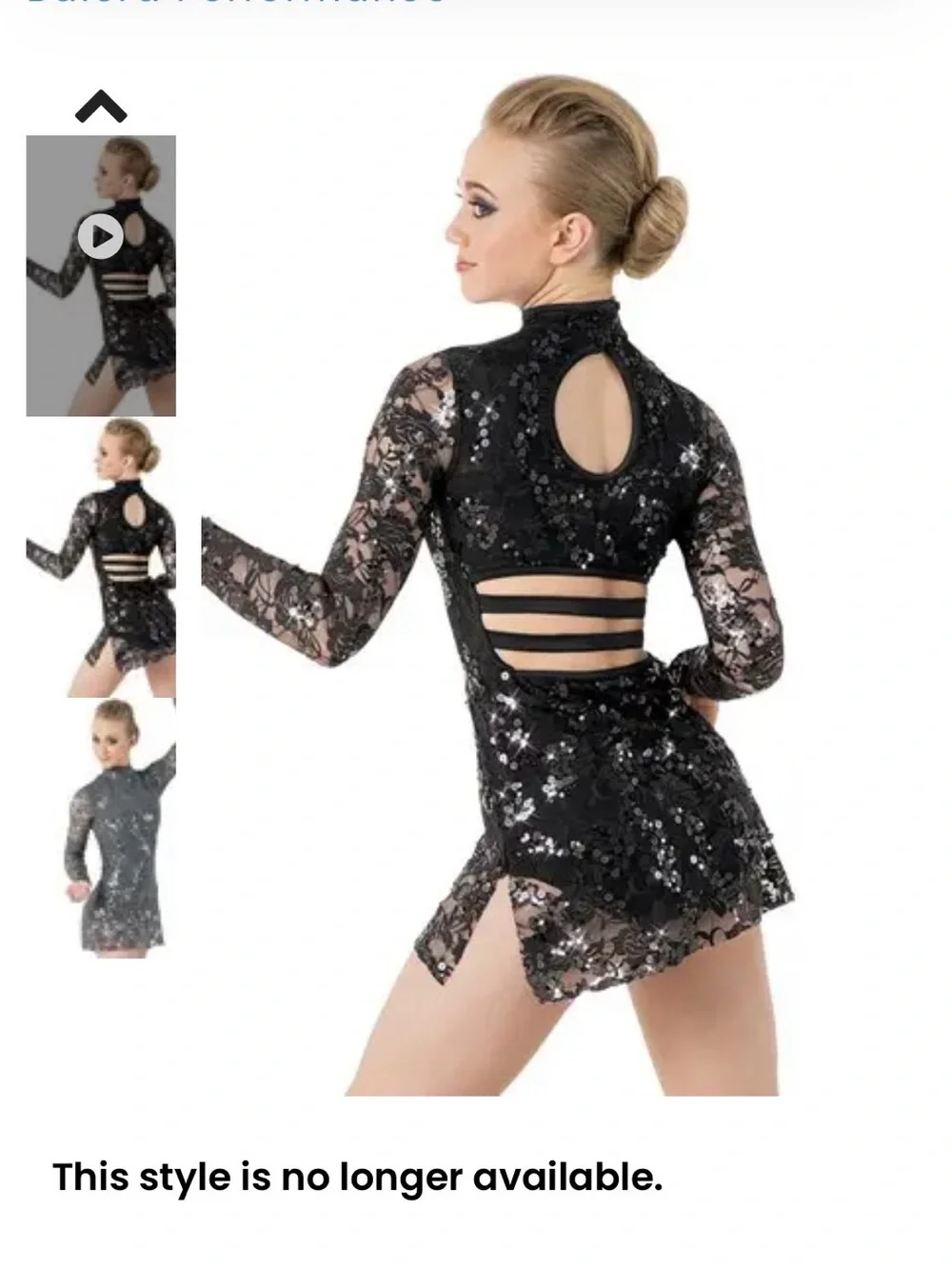 Balera Performance Streak Lace Mock Neck Dress D10125 SILVER